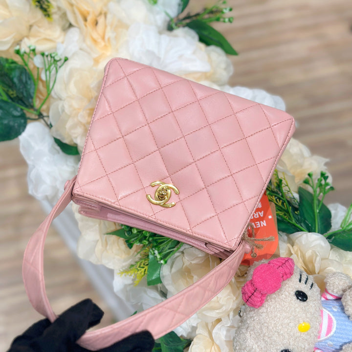 Chanel vintage lambskin gemini kelly bag