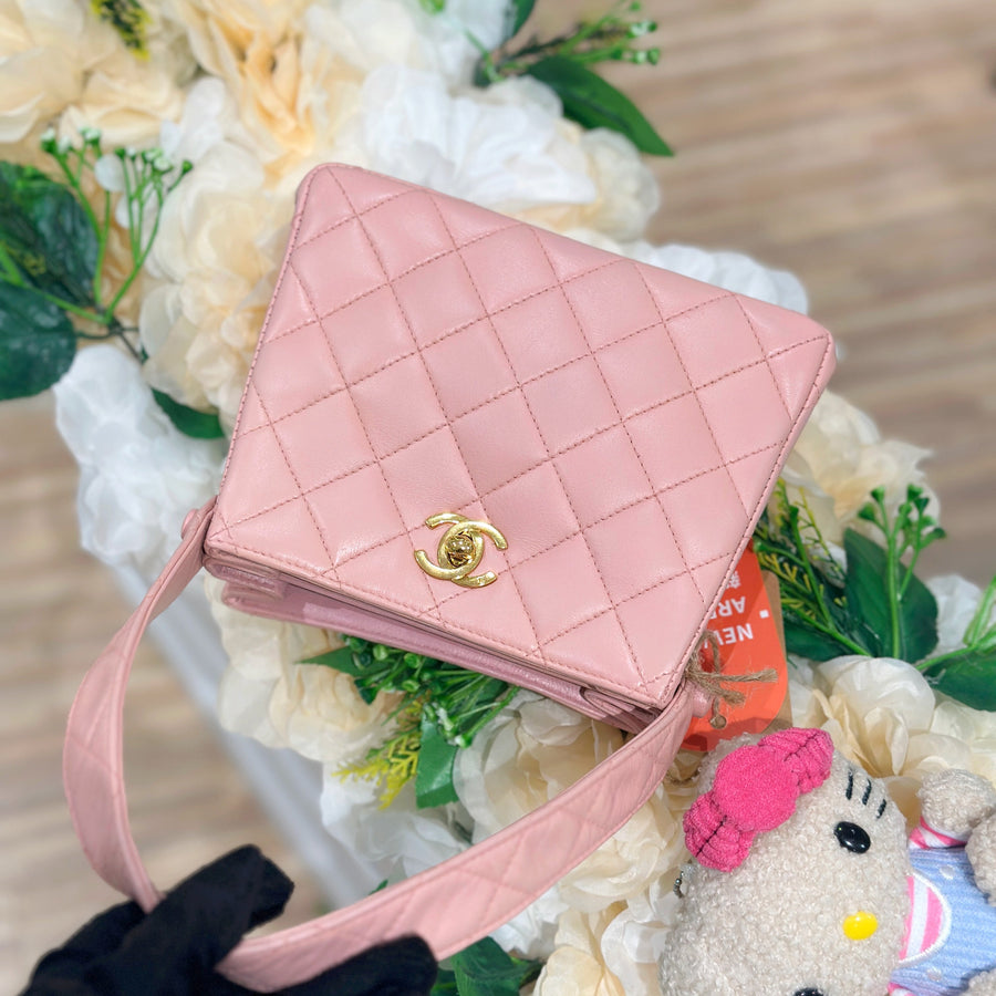 Chanel vintage lambskin gemini kelly bag