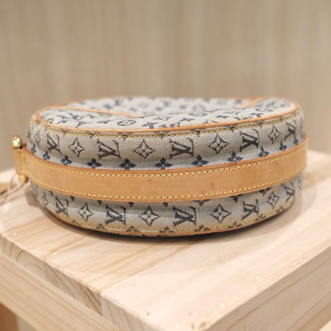 Lv denim round shoulder bag