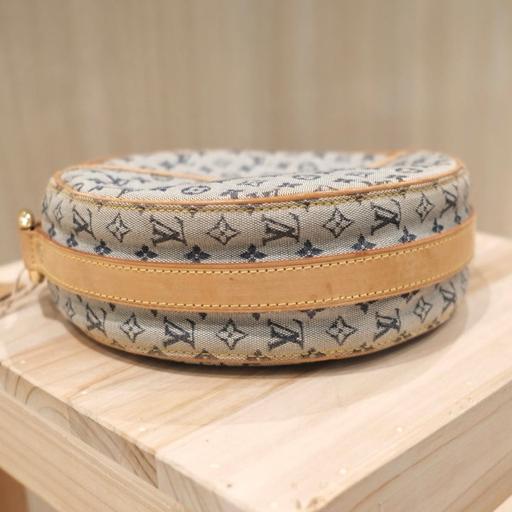 Lv denim round shoulder bag