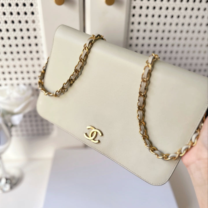 Chanel vintage box leather flap chain bag