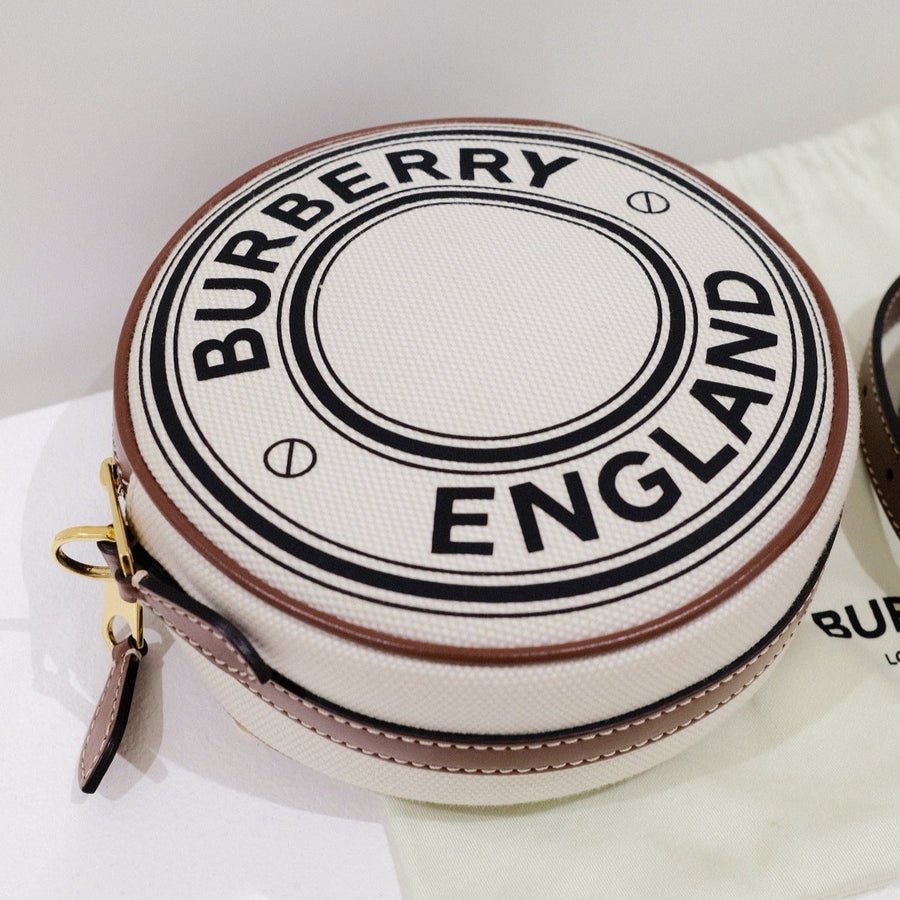 Burberry logo graphic canvas and leather louise bag