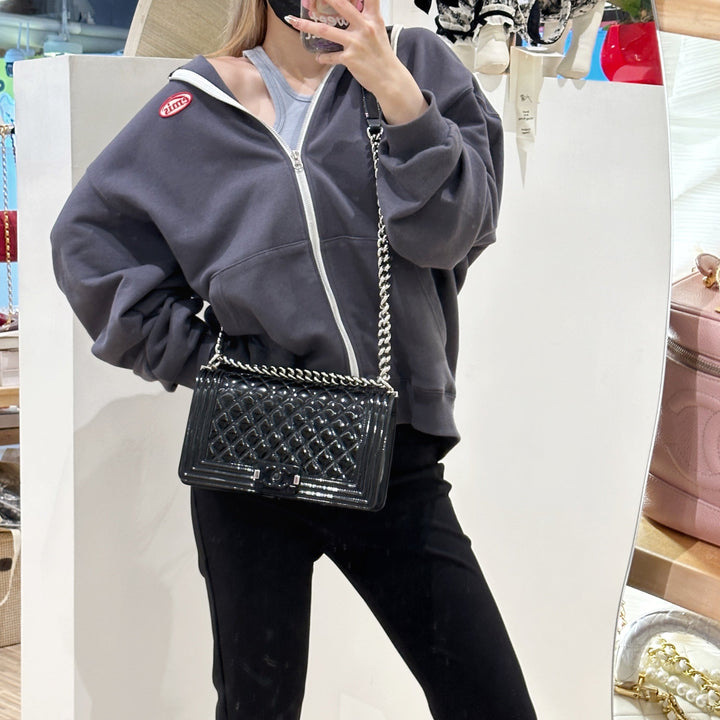 Chanel leboy patent leather bag