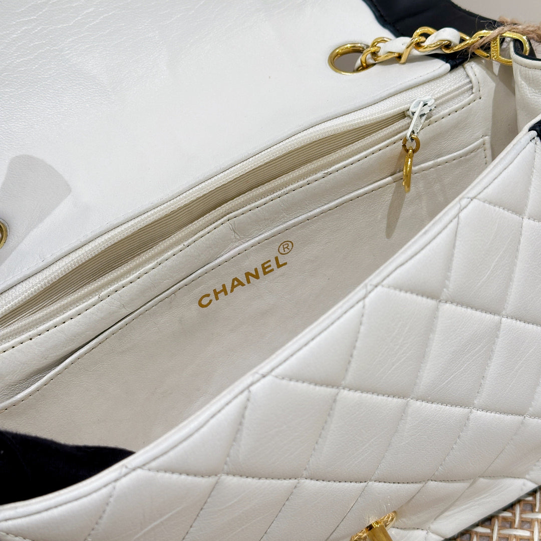 Chanel Vintage Black/White Lambskin Dianan Class Flap 25cm