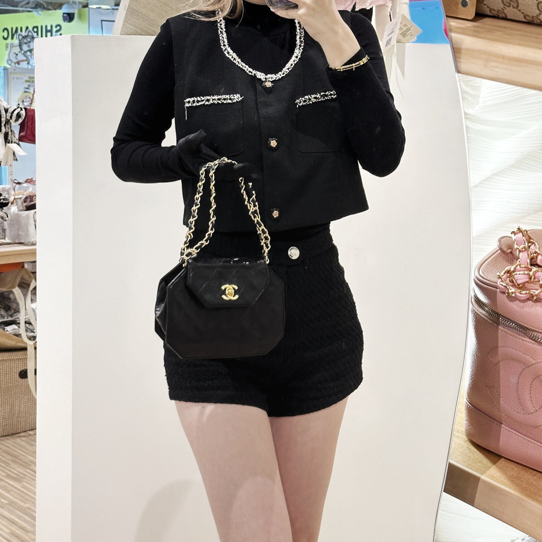 Chanel vintage octagonal quilted chain bag