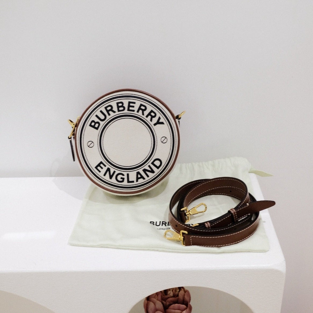 Burberry logo graphic canvas and leather louise bag