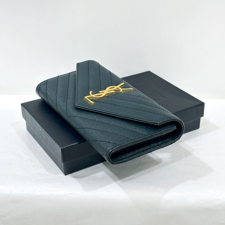 YSL long wallet （green）