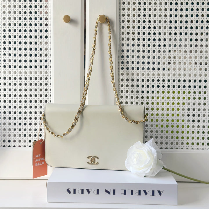 Chanel vintage box leather flap chain bag
