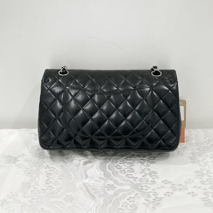 Chanel Lambskin Class Flap 25 （黑銀）