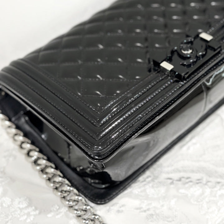 Chanel leboy patent leather bag