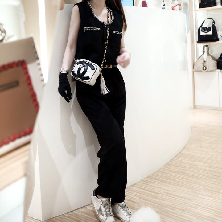 Chanel vintage CC camera crossbody bag with tassel