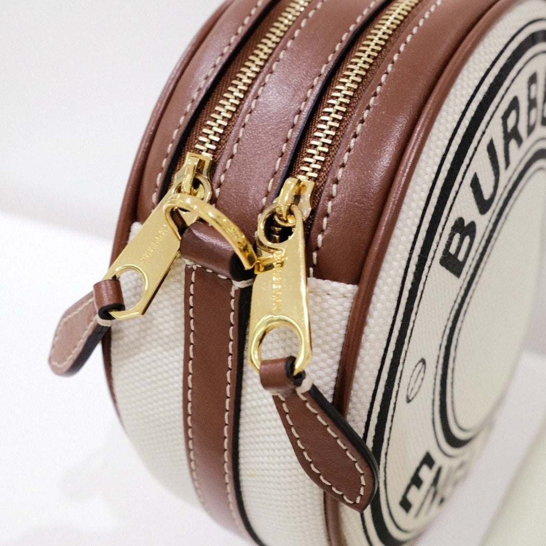 Burberry logo graphic canvas and leather louise bag