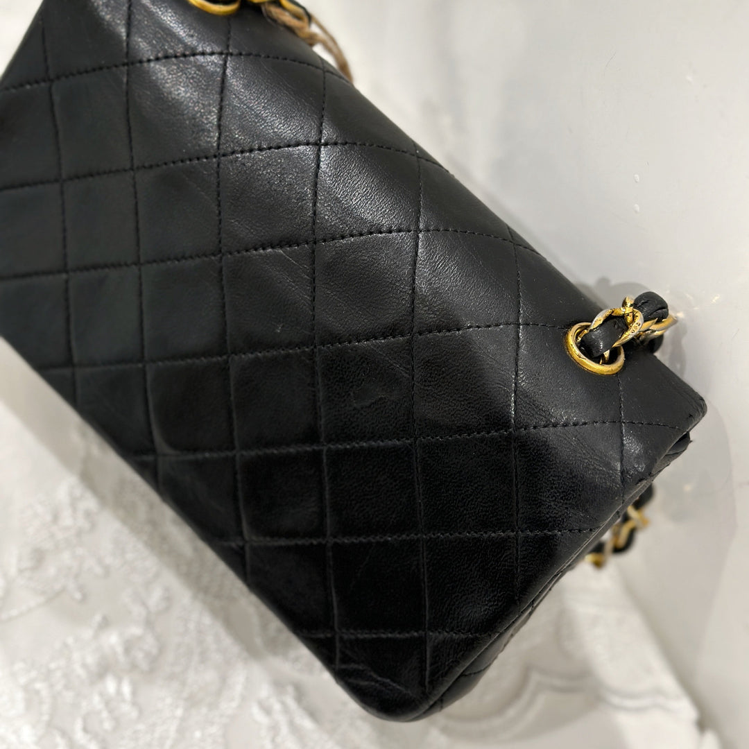 Chanel vintage lambskin quilted full flap bag