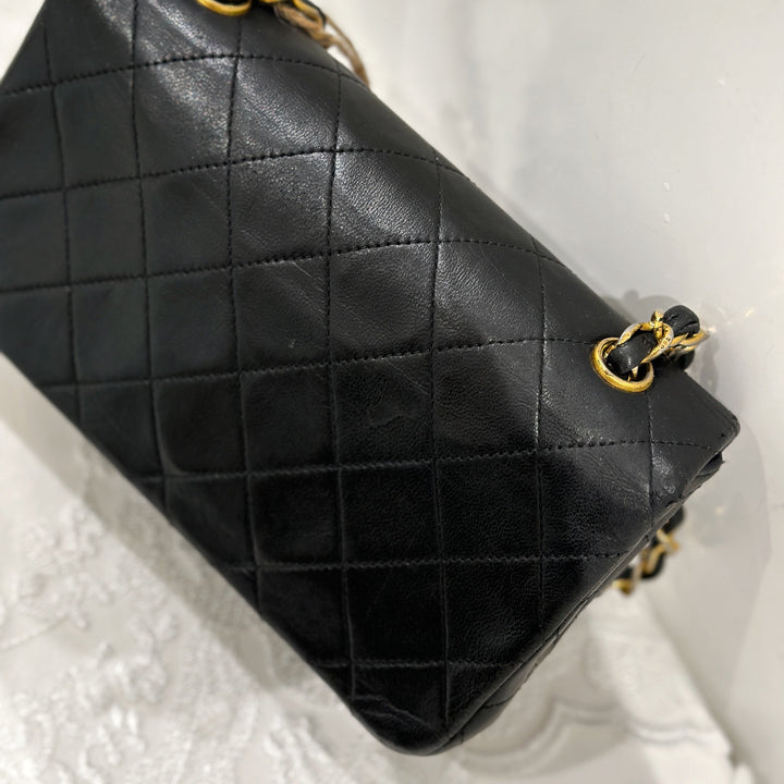 Chanel vintage lambskin quilted full flap bag
