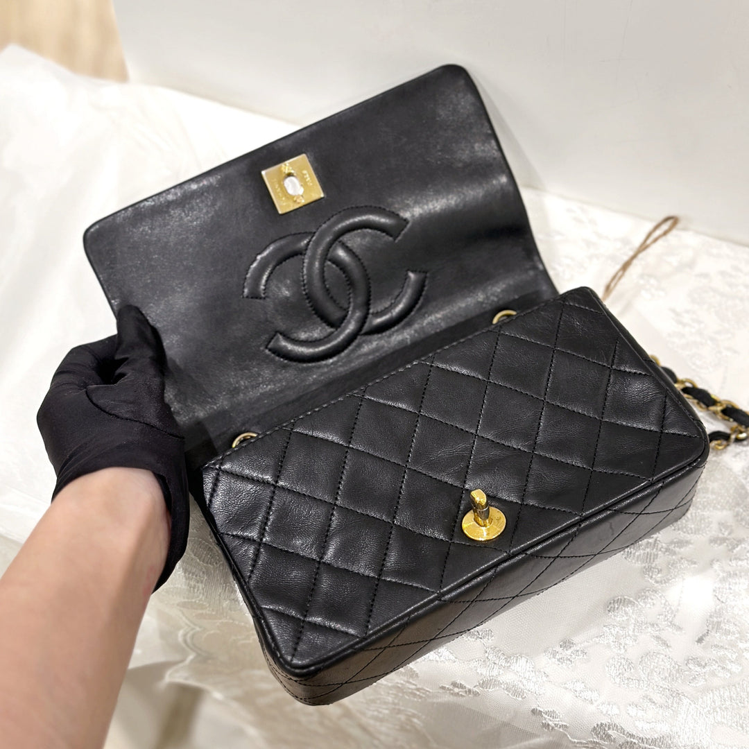 Chanel vintage lambskin quilted full flap bag