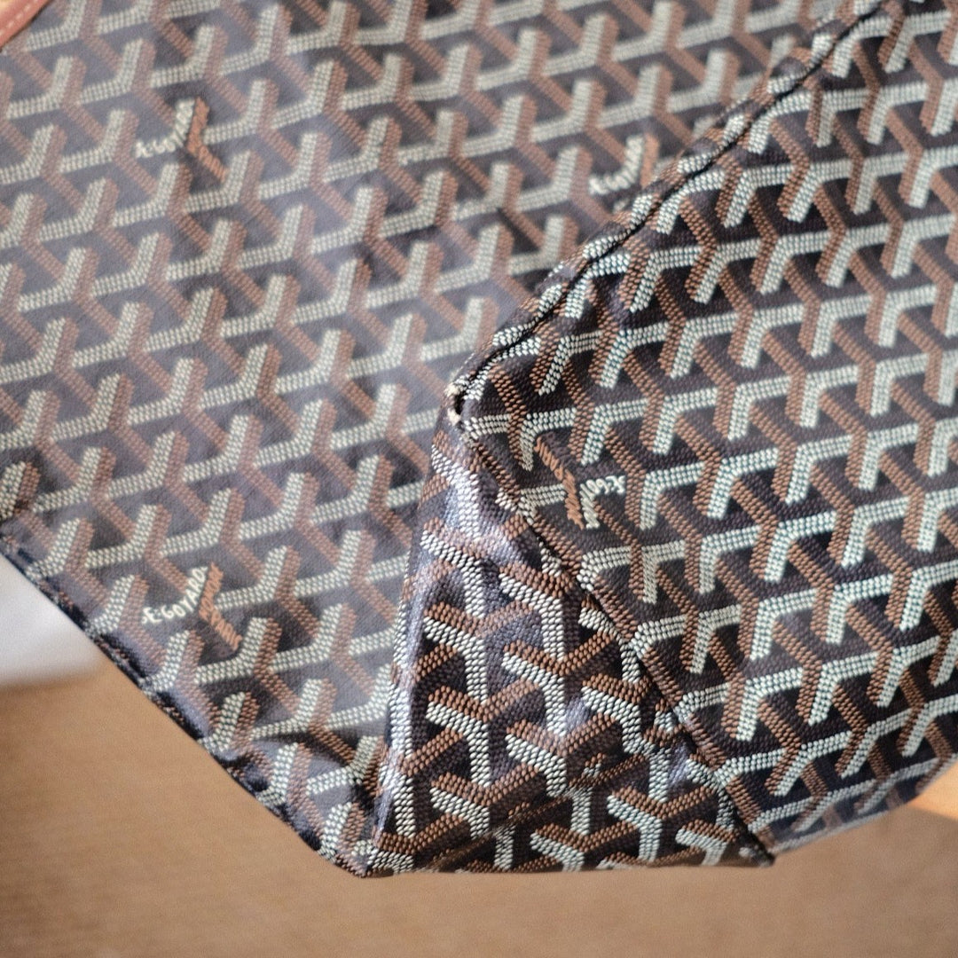 Goyard saint louis GM brown x black with pouch tote bag