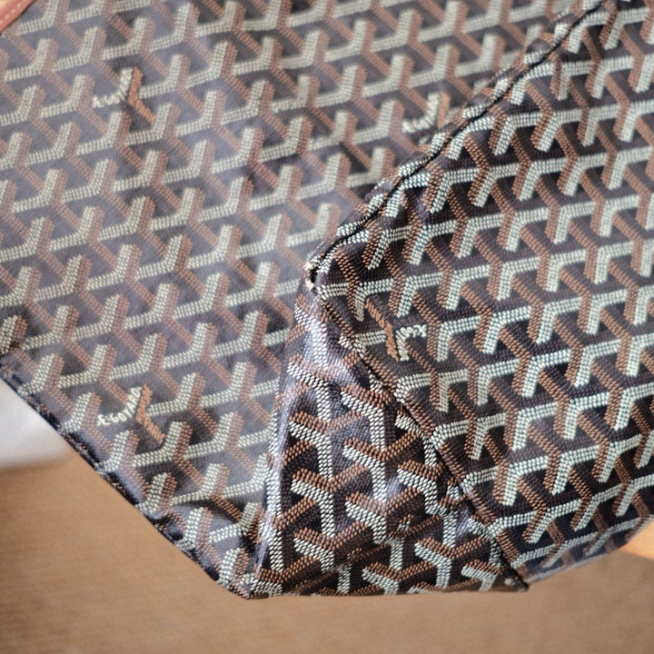 Goyard saint louis GM brown x black with pouch tote bag