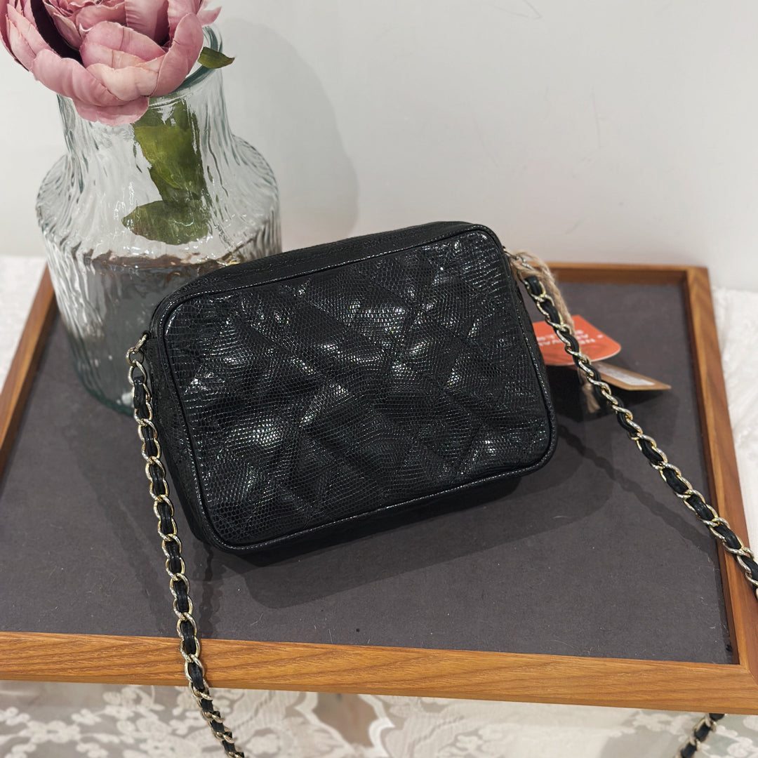 Chanel vintage lizard skin camera bag