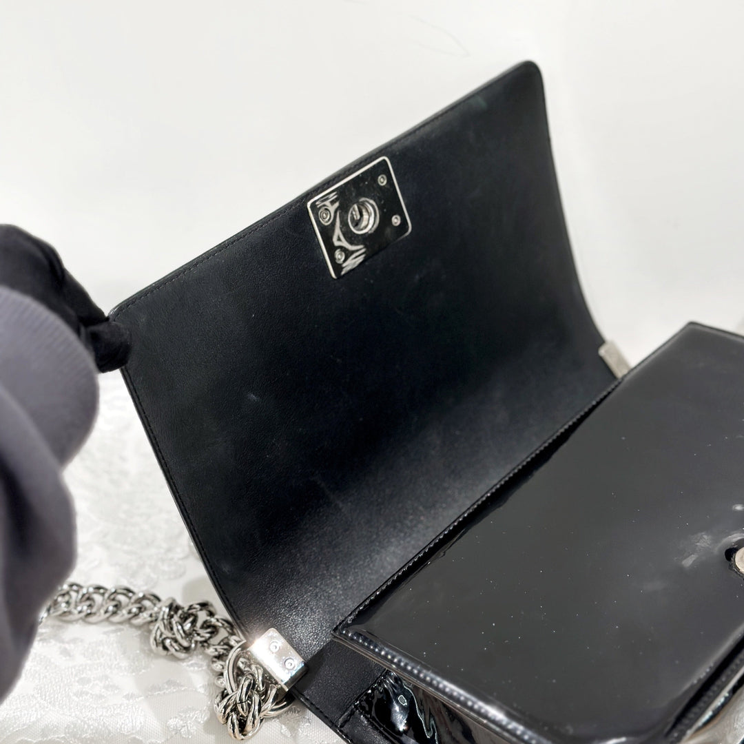 Chanel leboy patent leather bag