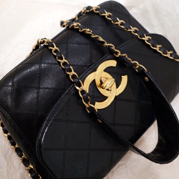 Chanel vintage XL CC mini flap bag