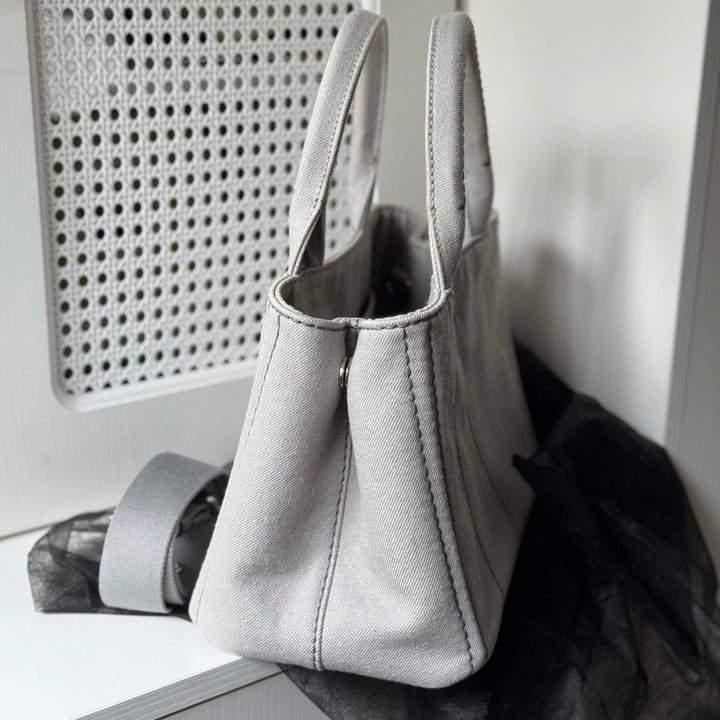 Prada canapa 2way denim shoulder hand bag