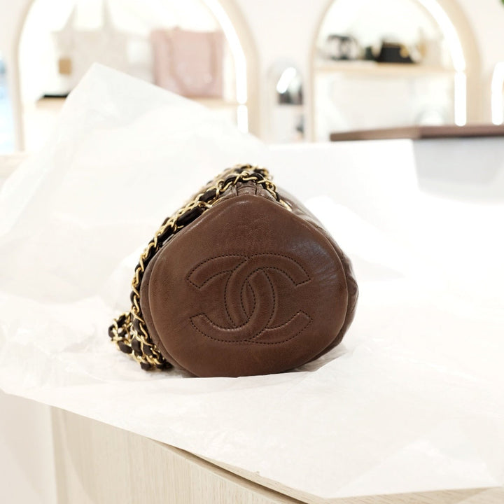 Chanel vintage quilted lambskin cylinder bag