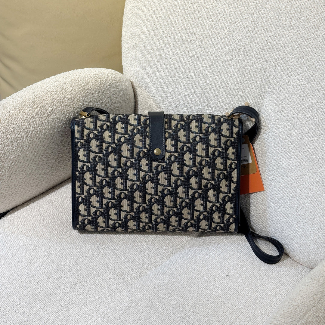 Vintage Christian Dior Trotter Oblique Flap Crossbody Bag