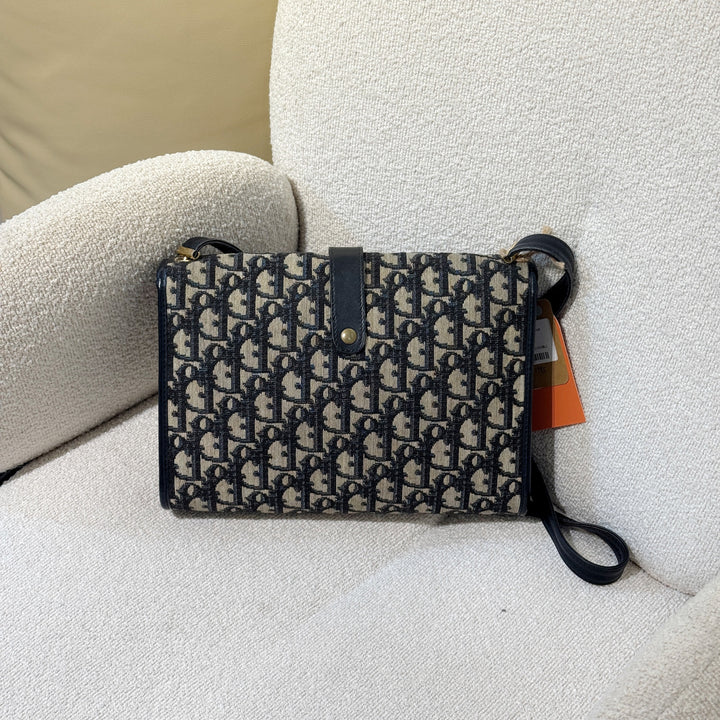 Vintage Christian Dior Trotter Oblique Flap Crossbody Bag