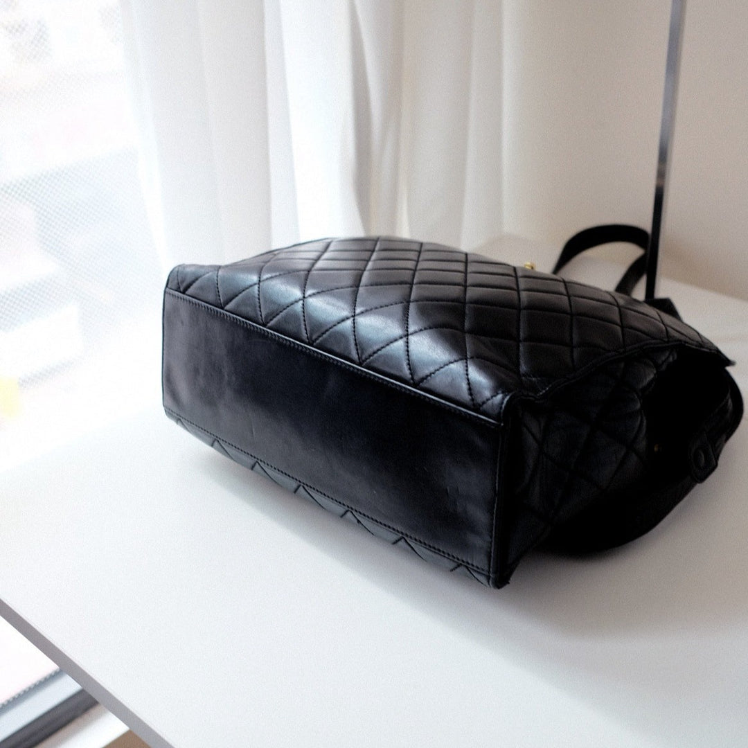 Chanel vintage quilted lambskin tote bag