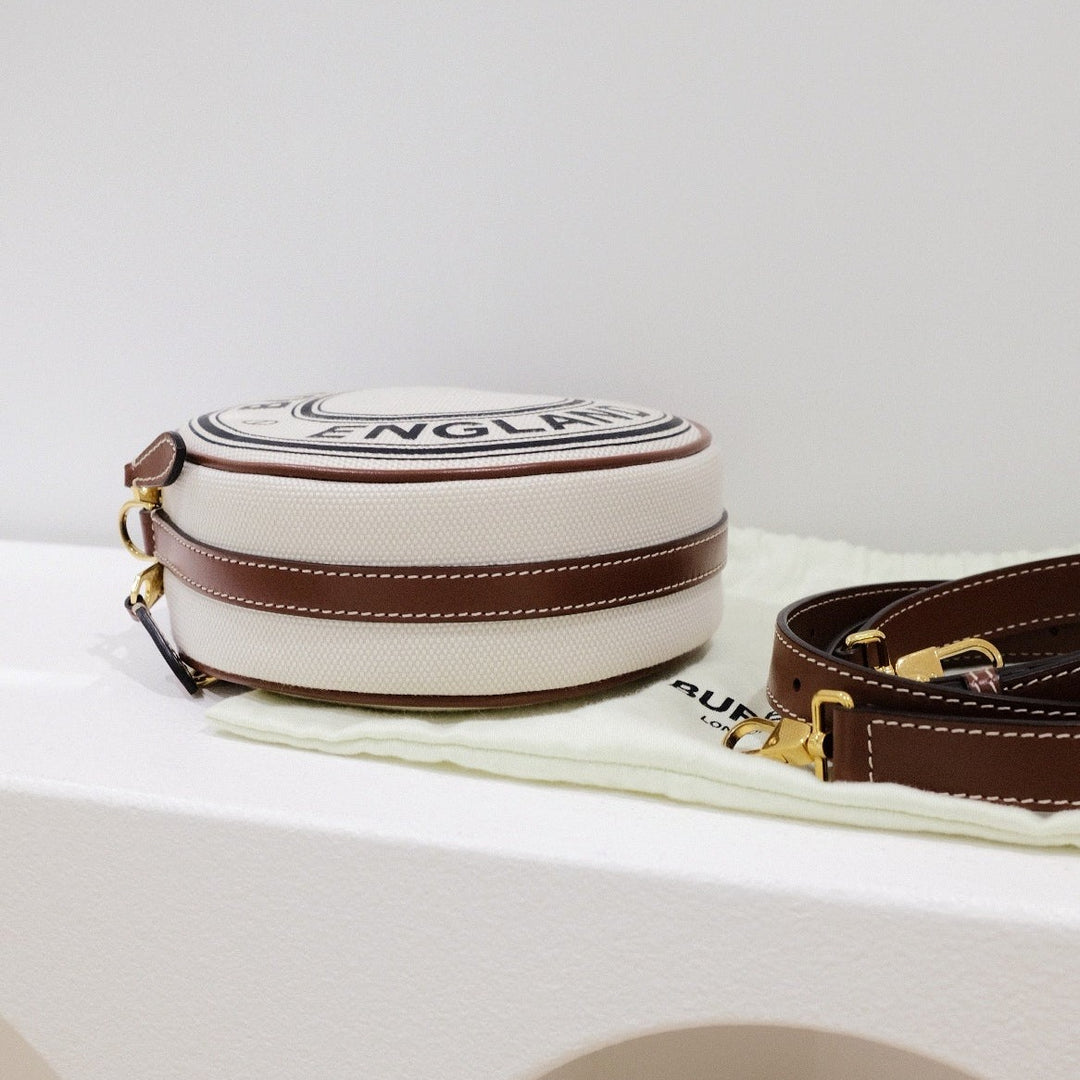 Burberry logo graphic canvas and leather louise bag