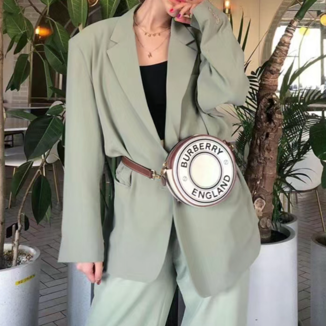 Burberry logo graphic canvas and leather louise bag