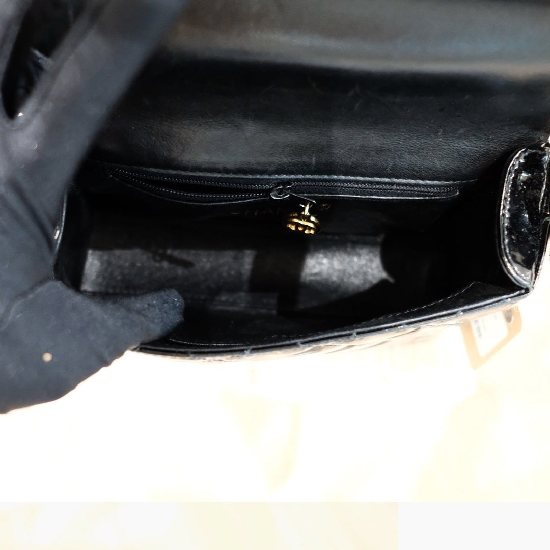 Chanel vintage patent leather kelly bag