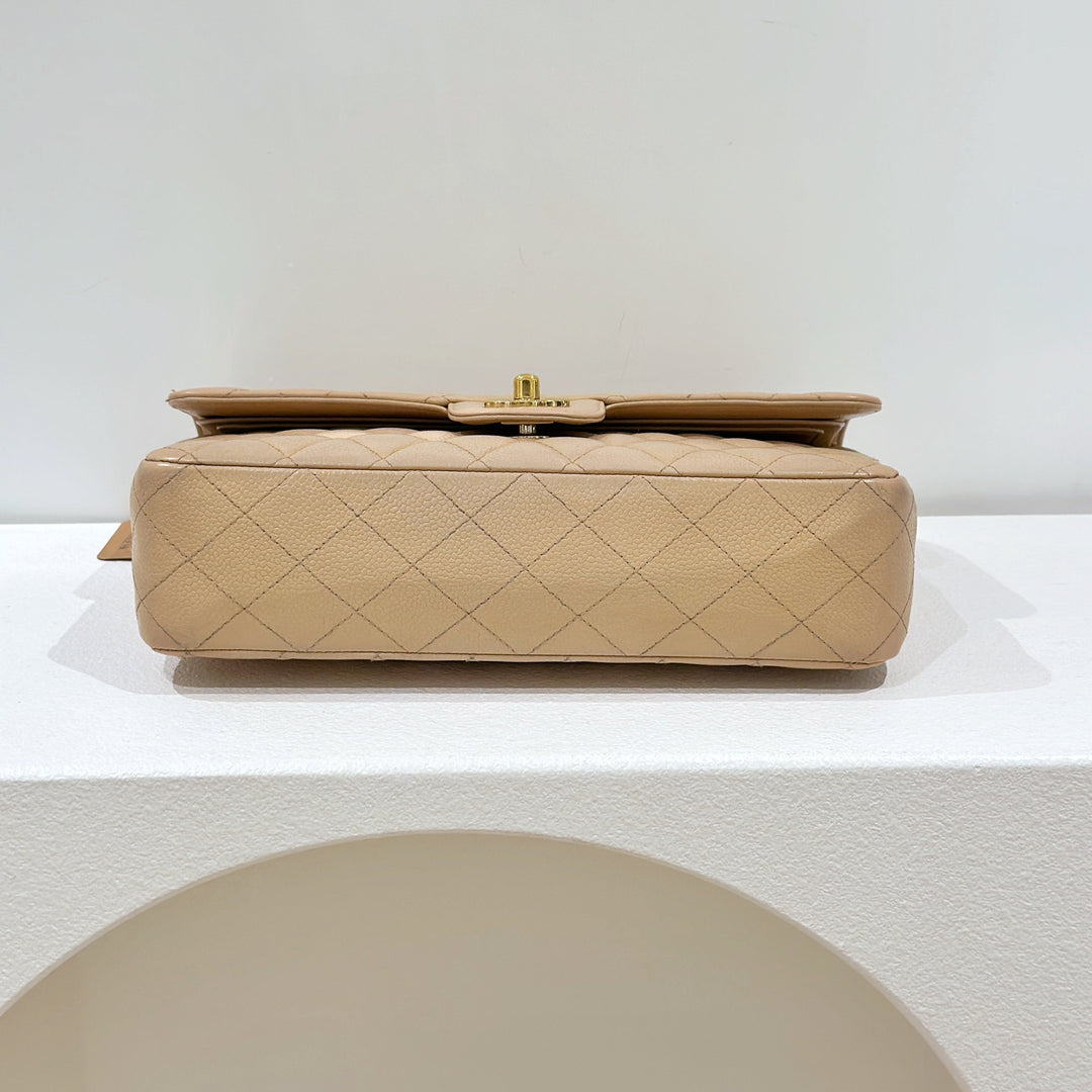 Chanel vintage beige class flap bag 25cm