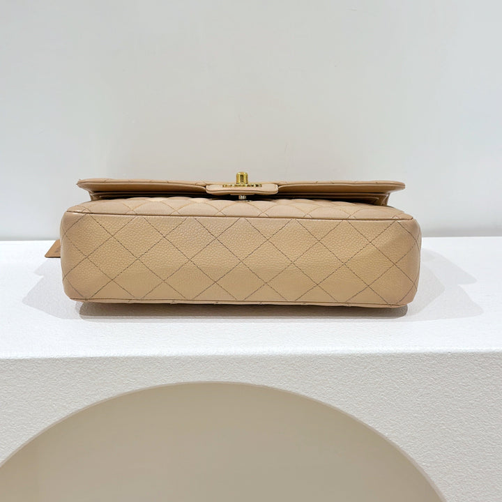 Chanel vintage beige class flap bag 25cm