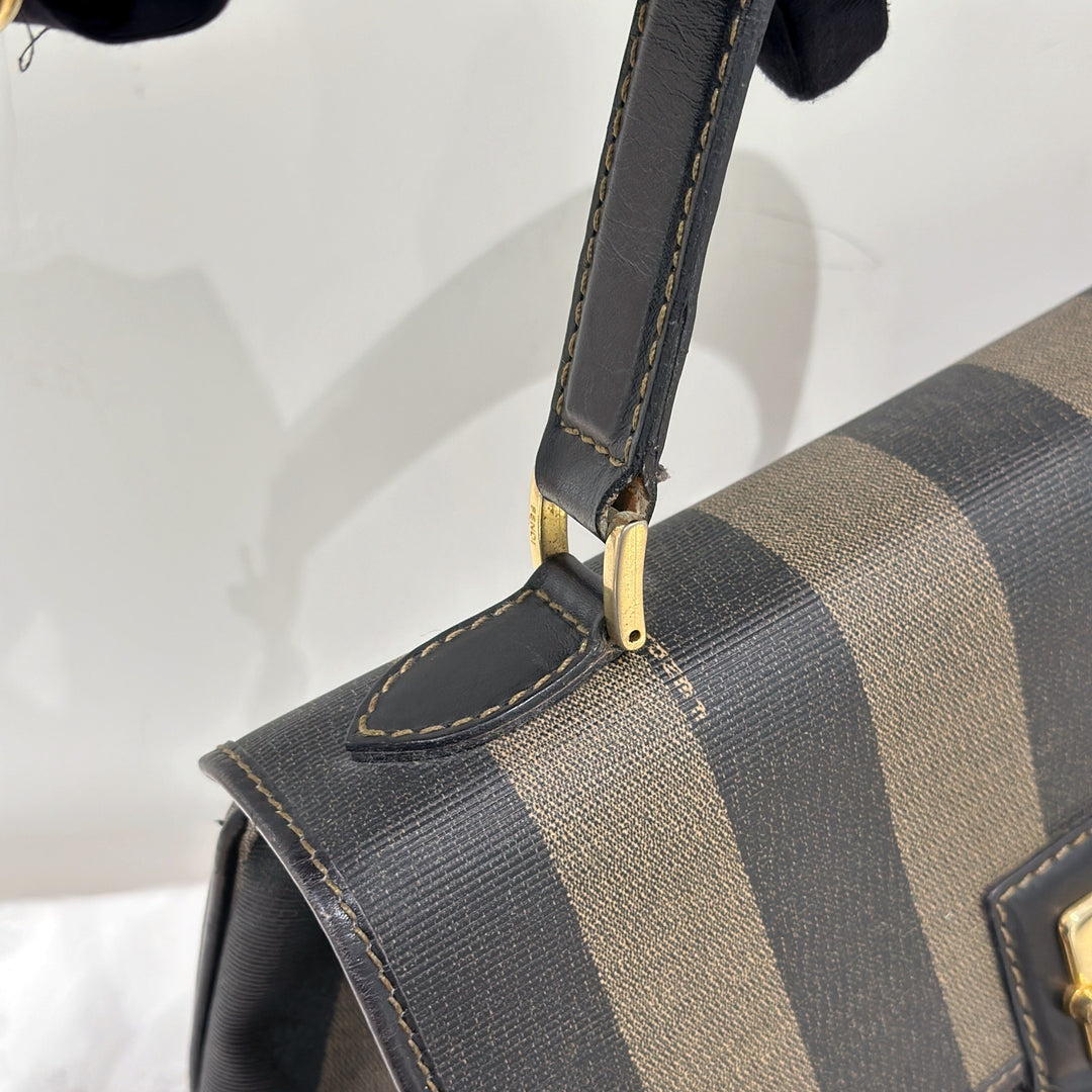 Fendi Pequin PVC Leather 2 Way Bag