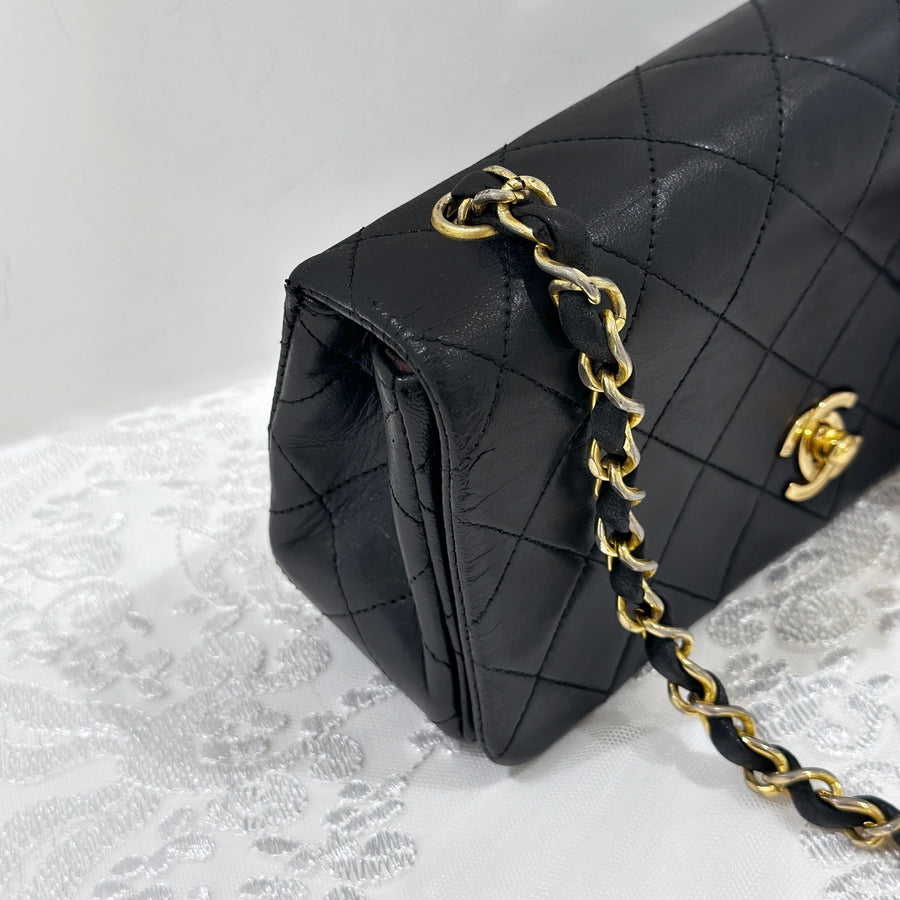 Chanel vintage lambskin quilted full flap bag