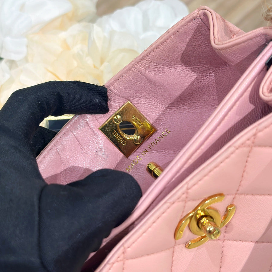 Chanel vintage lambskin gemini kelly bag
