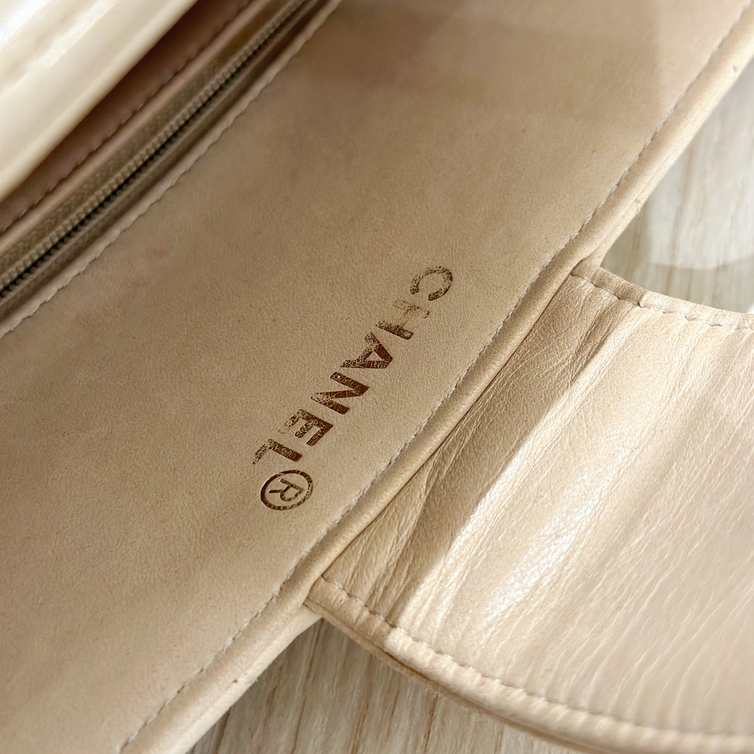 Chanel vintage V shape suede leather tote bag