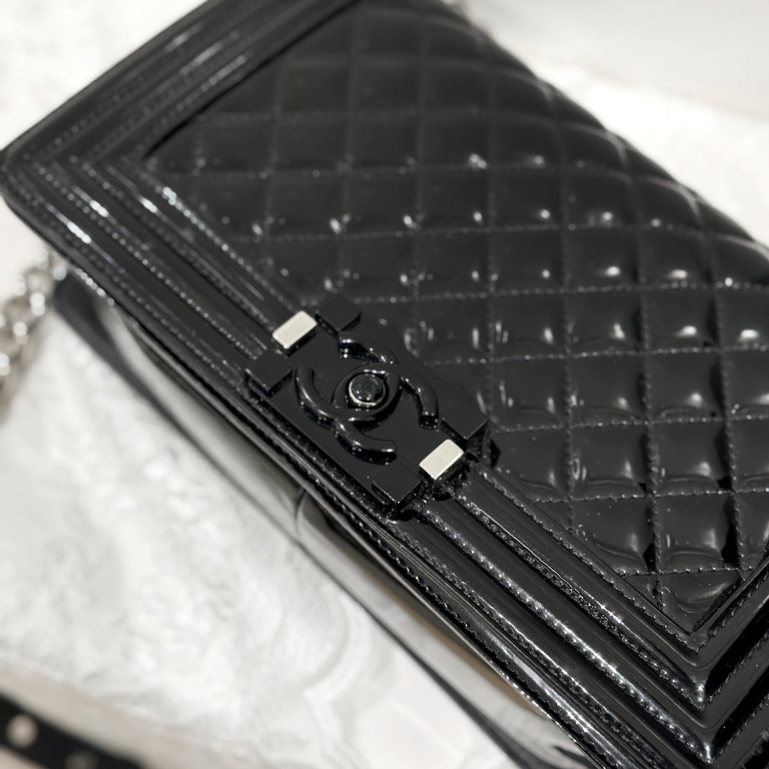 Chanel leboy patent leather bag
