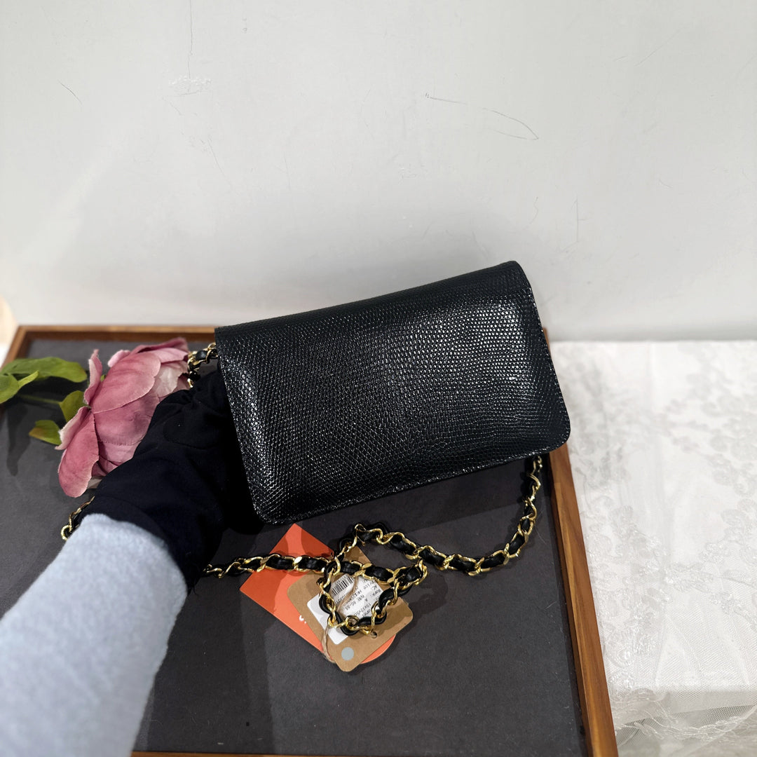 Chanel vintage lizard skin chain bag
