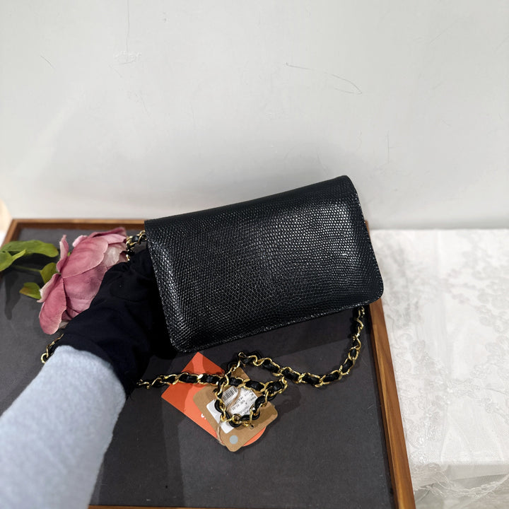Chanel vintage lizard skin chain bag