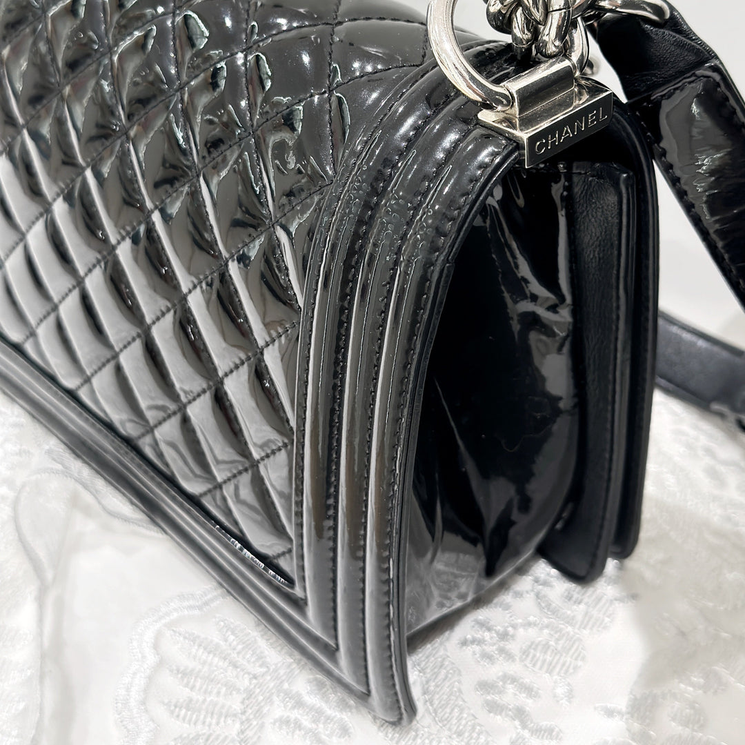 Chanel leboy patent leather bag