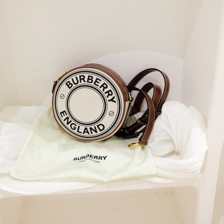 Burberry logo graphic canvas and leather louise bag