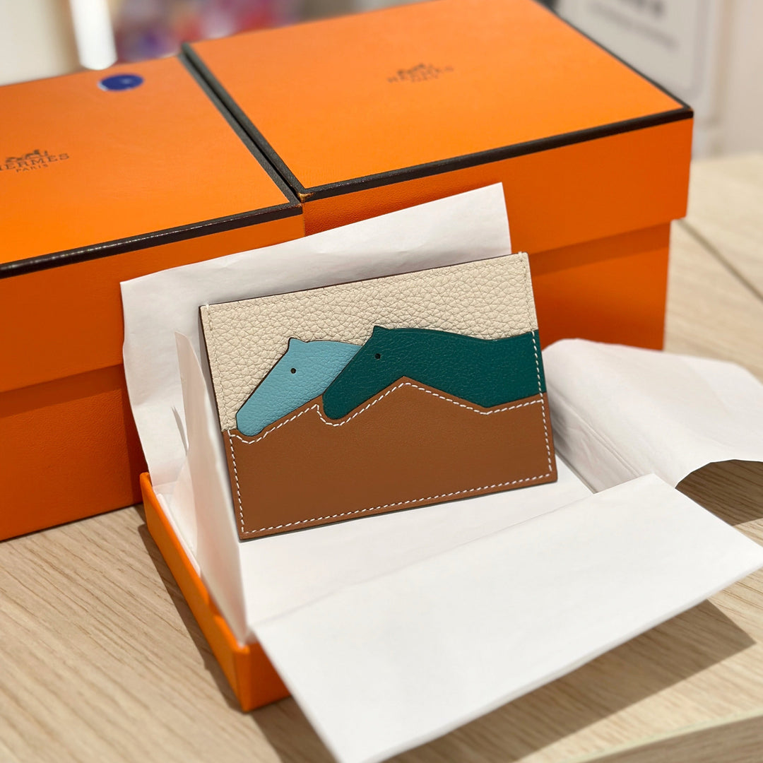 Hermes les petits chevaux card holder