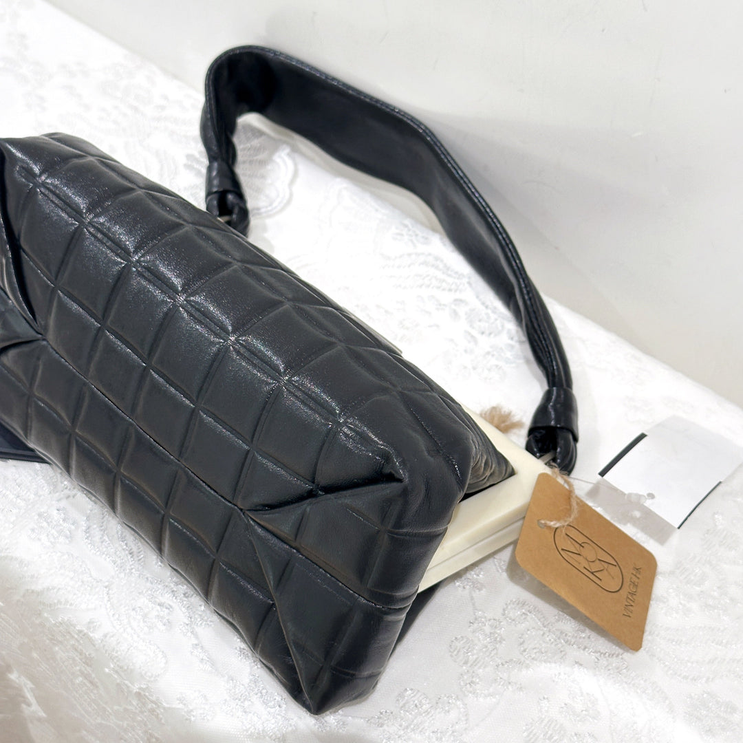 Chanel vintage CC mask plate metal clasp top bag