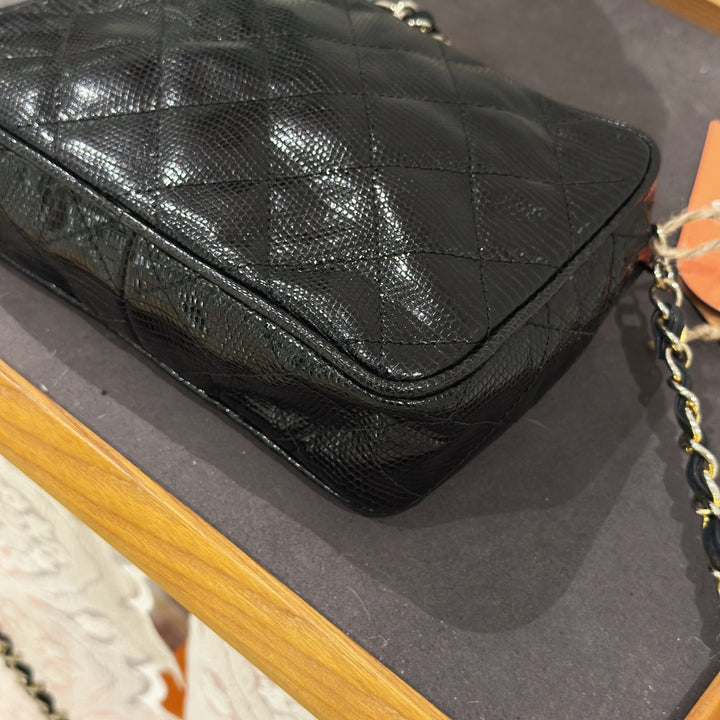 Chanel vintage lizard skin camera bag