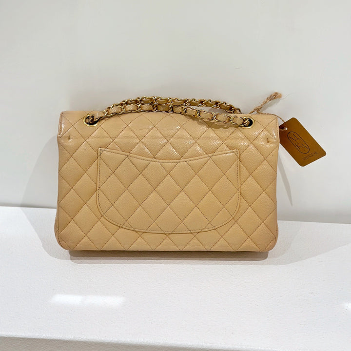 Chanel vintage beige class flap bag 25cm