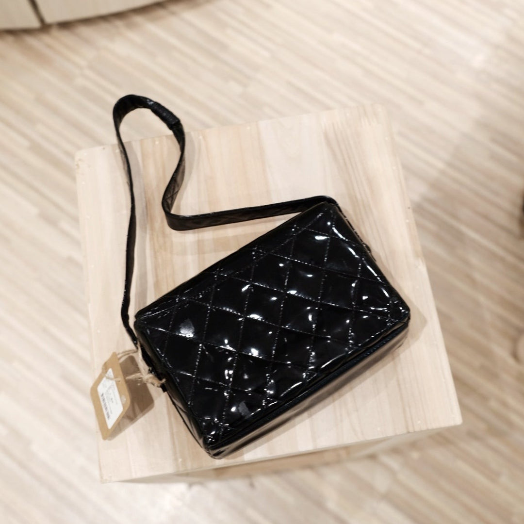 Chanel vintage patent leather kelly bag
