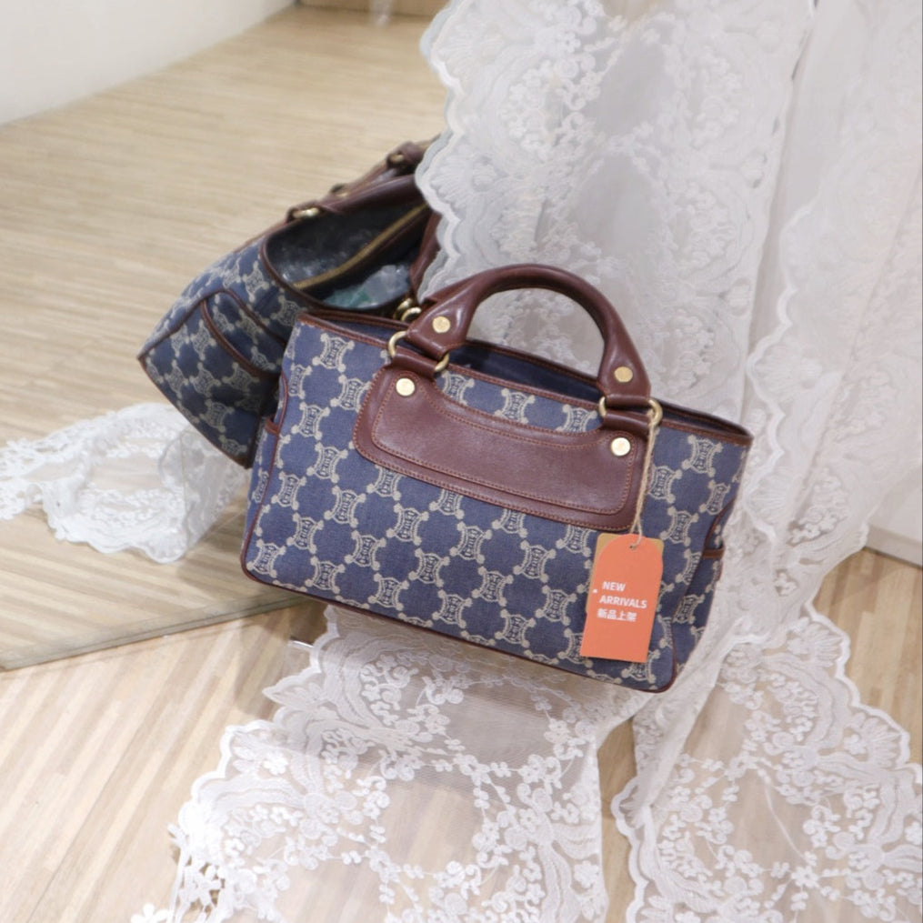 Celine vintage denim macadam boogie handbag