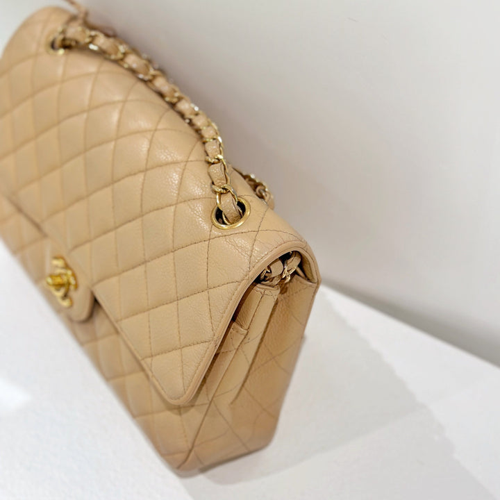 Chanel vintage beige class flap bag 25cm